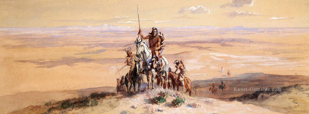 Indianer Plains Indianer Westlichen Amerikanischen Charles Marion Russell Ölgemälde